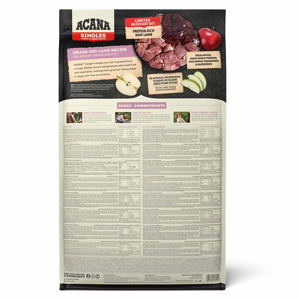 Acana Singles Grass Fed Lamb Adult Dry Dog Food - Image 4
