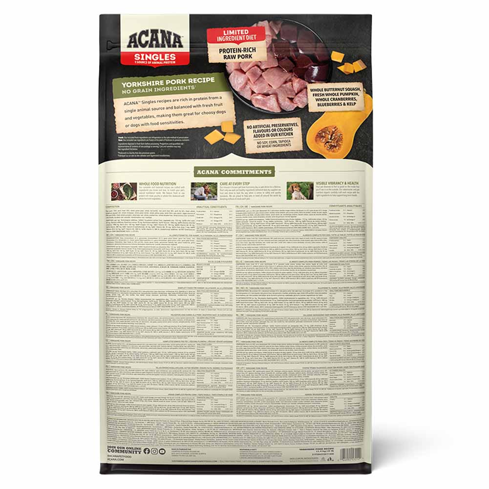 Acana Singles Yorkshire Pork Adult Grain Free Dry Dog Food - Image 5