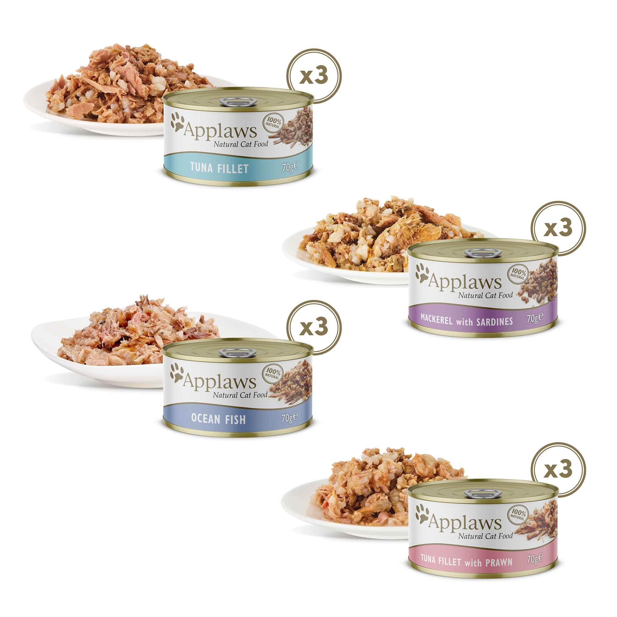 Applaws Adult Wet Cat Food in Broth - Fish Selection - 12x70g Cans - Image 5
