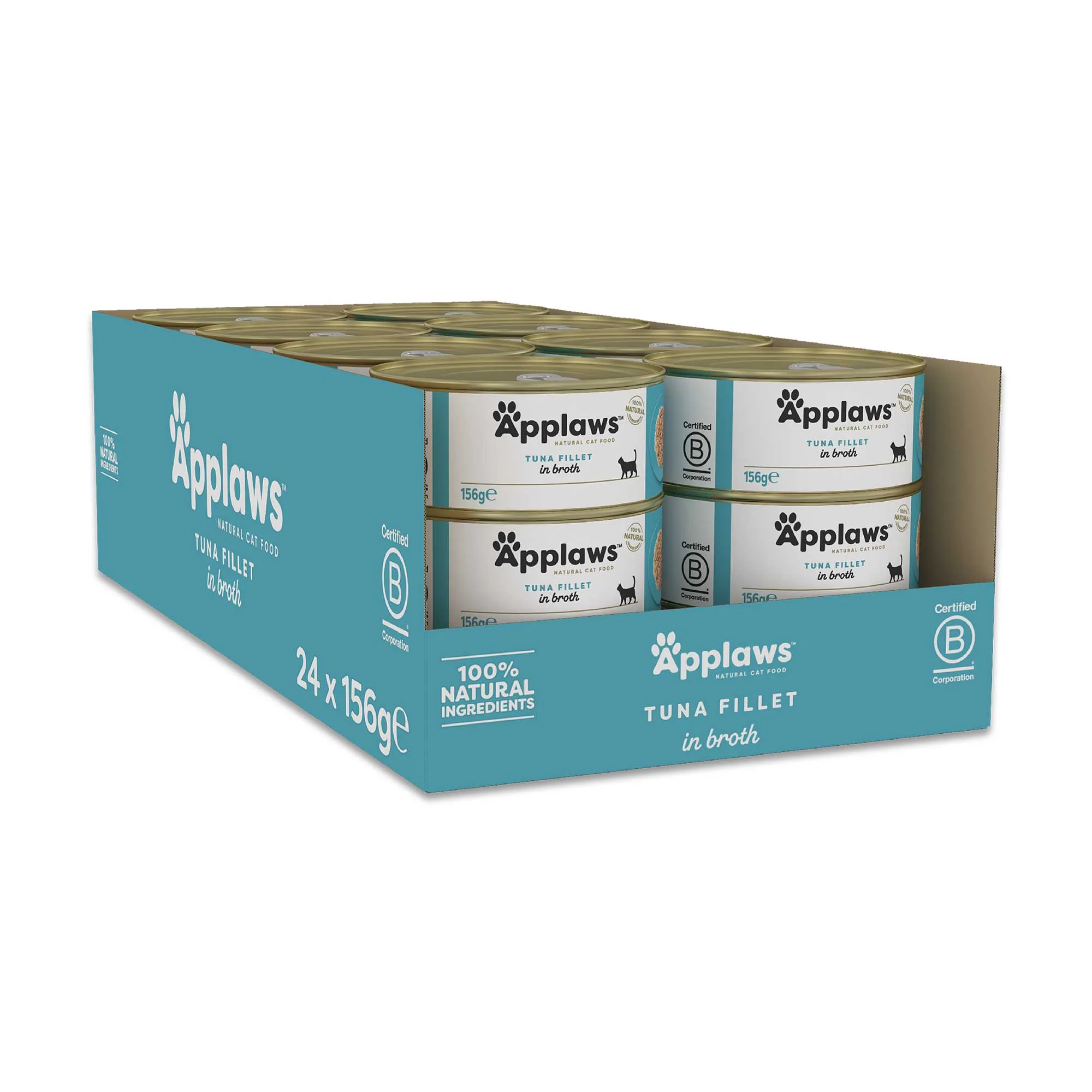 Applaws Adult Wet Cat Food in Broth - Tuna Fillet - 24x70g Cans - Image 2