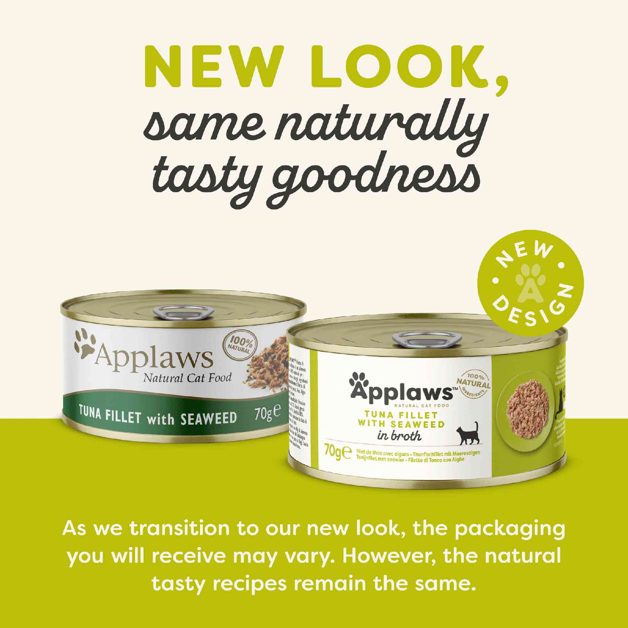 Applaws Adult Wet Cat Food in Broth - Tuna Fillet & Seaweed - 24x70g Cans - Image 4