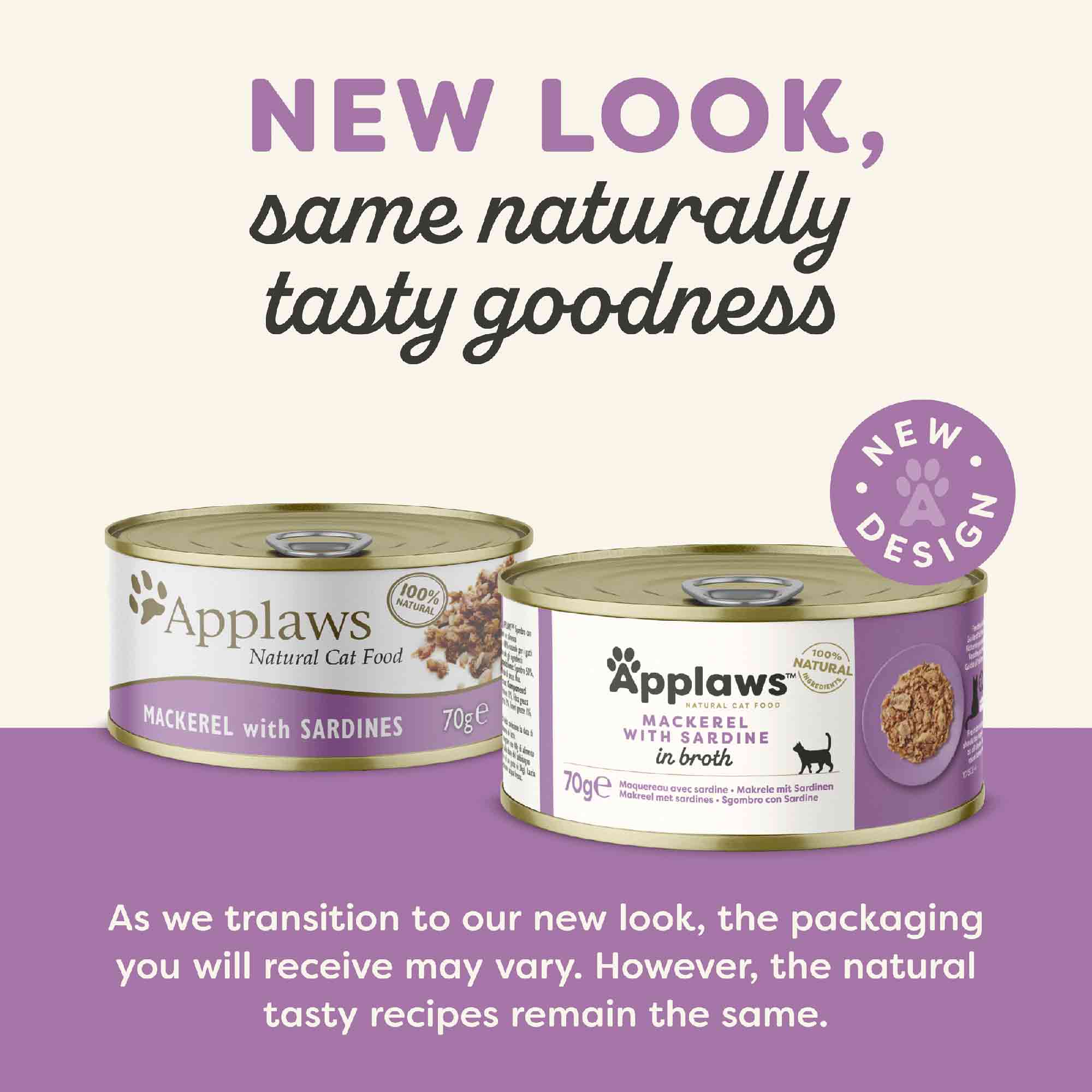 Applaws Adult Wet Cat Food Mackerel with Sardine in Broth - Tins 24x70g - Image 3