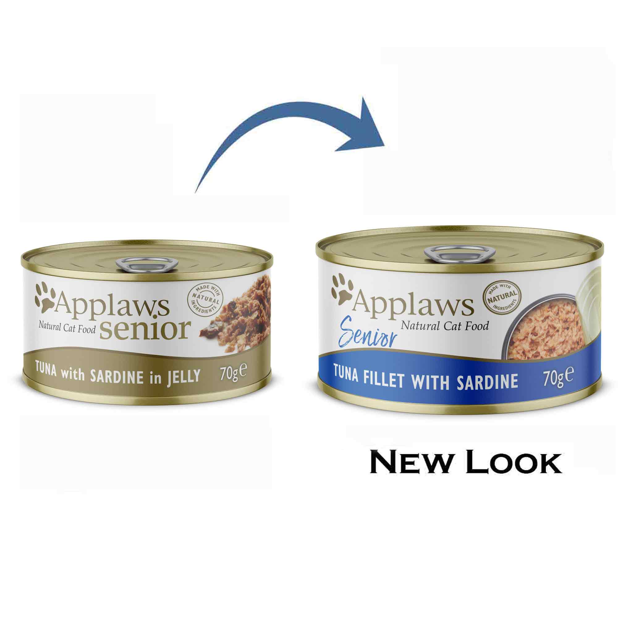 Applaws Complete Senior Wet Cat Food Tuna with Sardine in Jelly - 24x70g Cans - Image 5