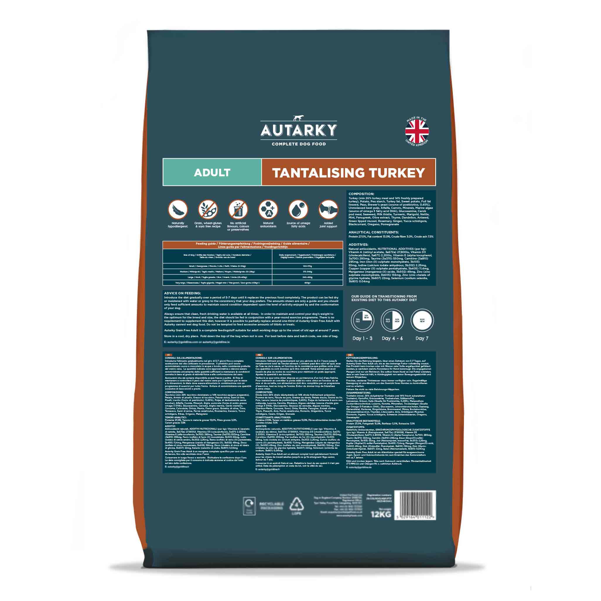 Autarky Working Dog Grain Free Adult Dry Dog Food - Turkey - Image 2