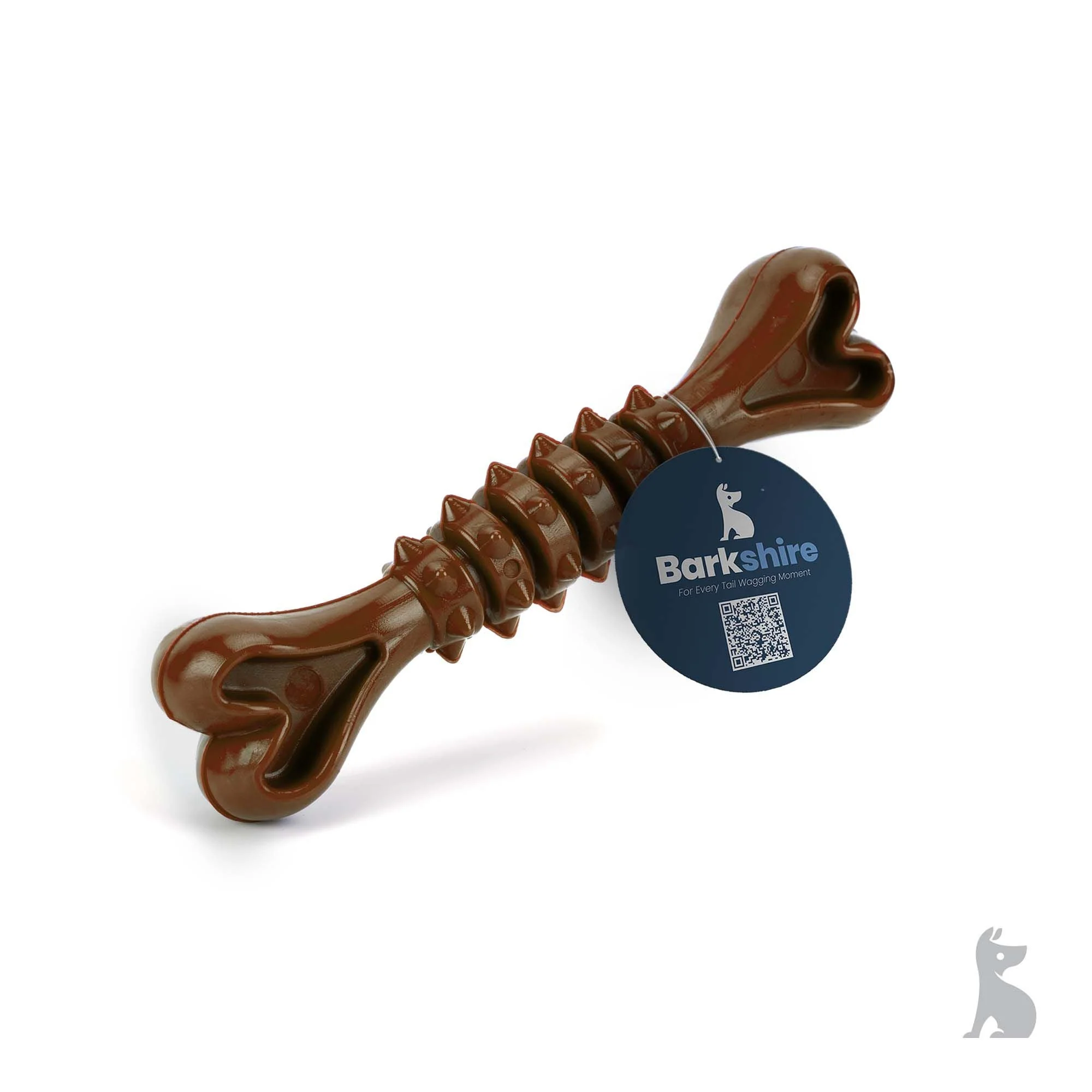 Barkshire Medium Studded Bone Dog Toy - Brown - Image 2