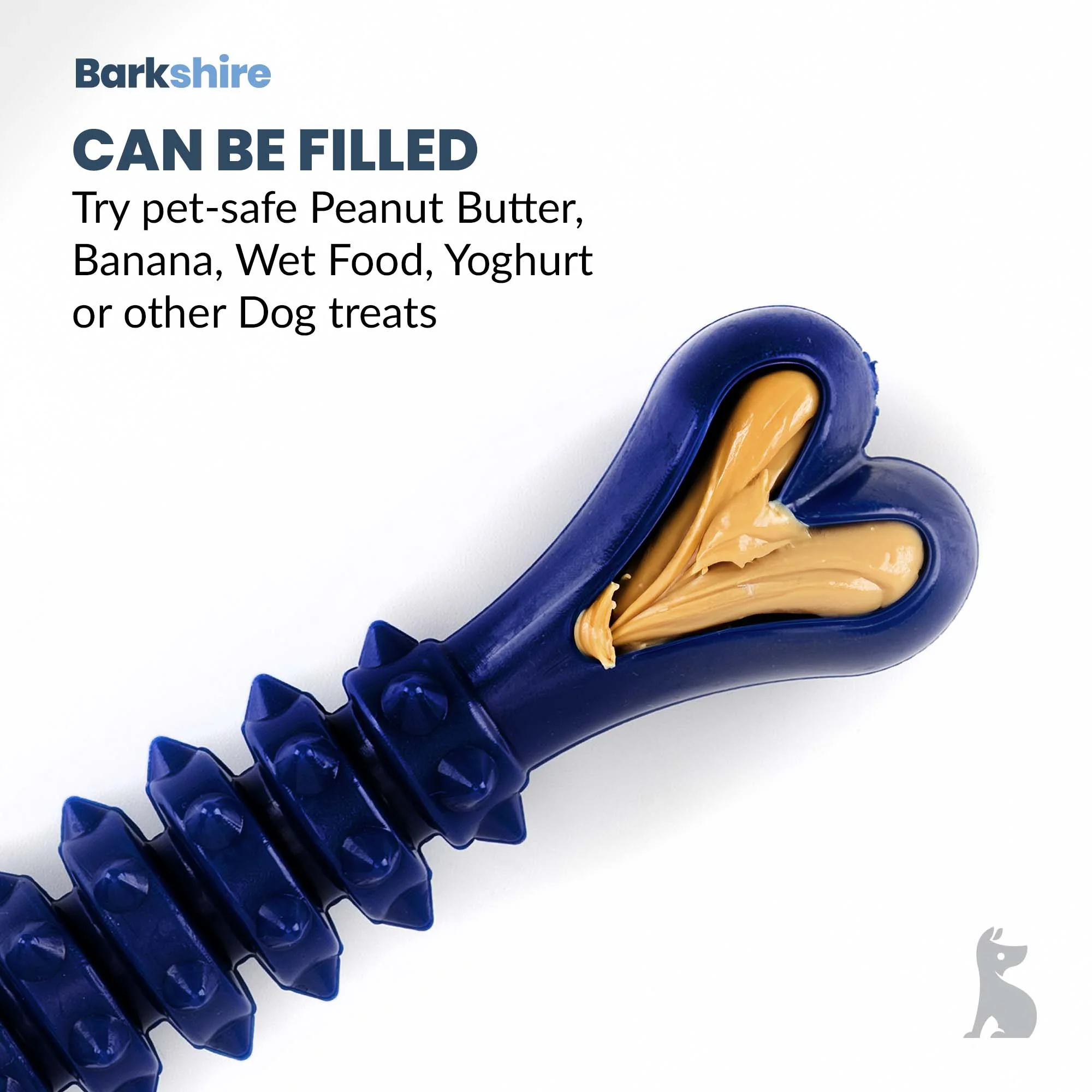 Barkshire Small Studded Bone Dog Toy - Blue - Image 2