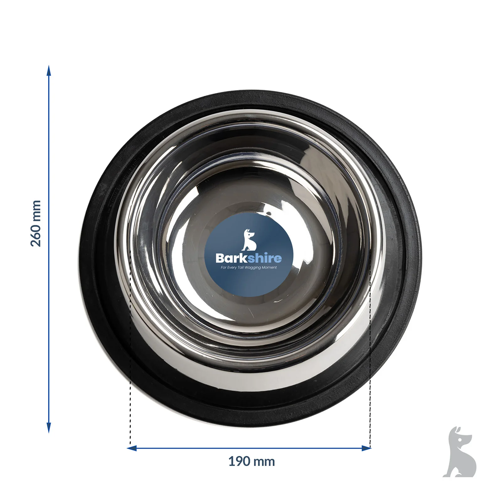 Barkshire Stainless Steel Non-Slip Pet Bowl - 19cm - Image 6