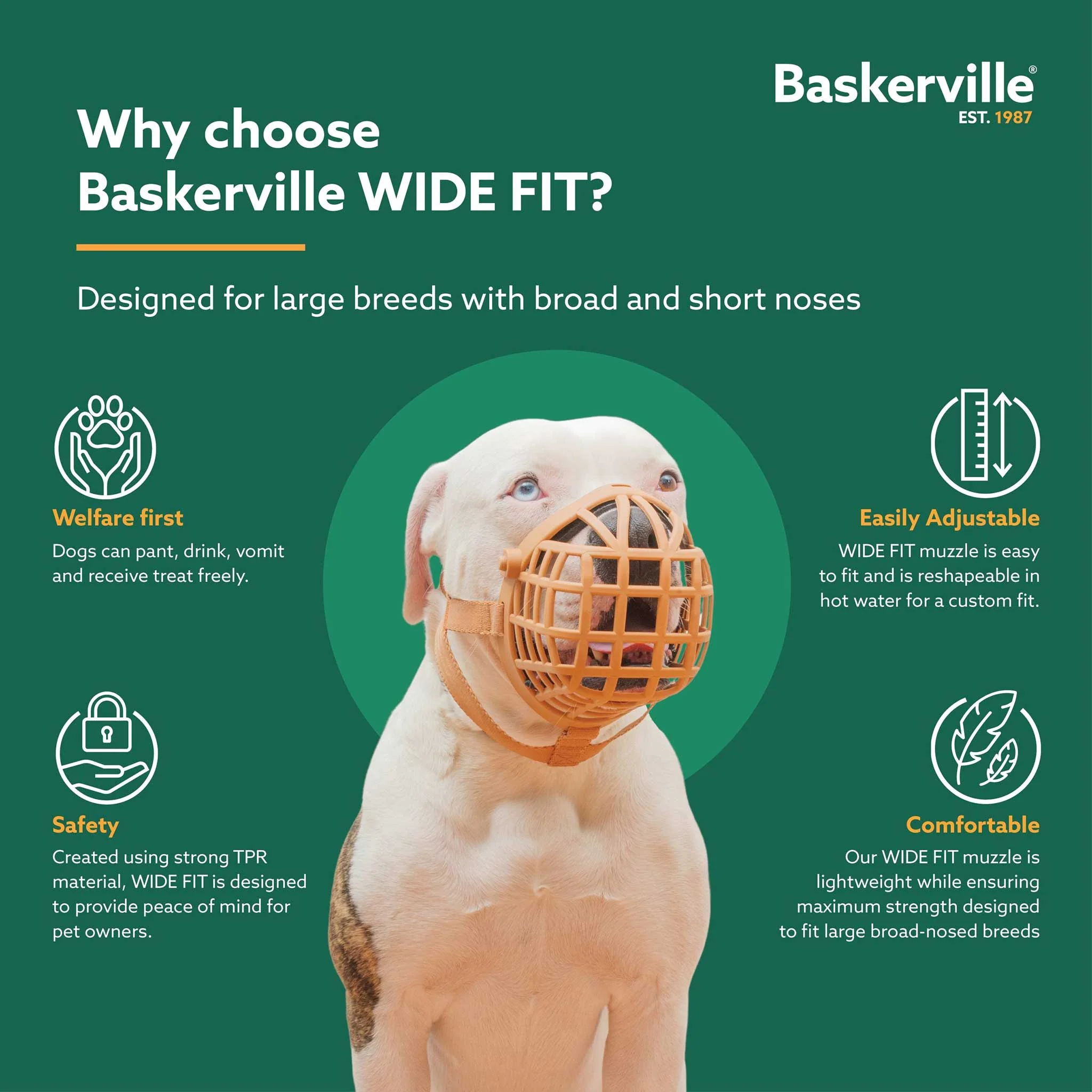 Baskerville Wide Fit Dog Muzzle - Size 1 - Image 3