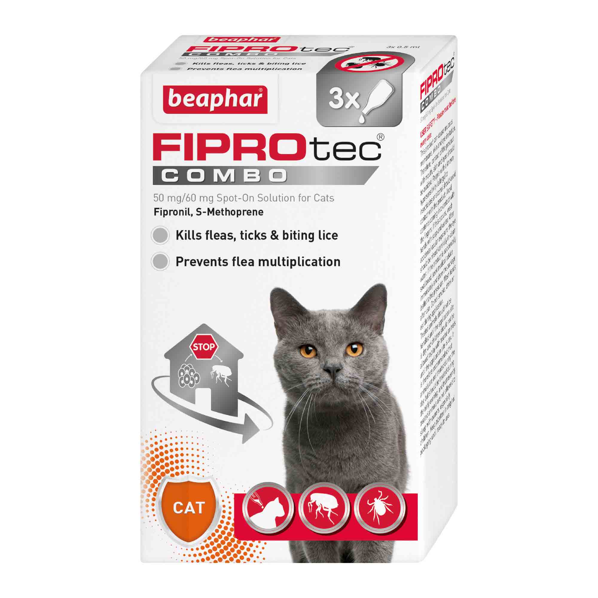Beaphar FIPROtec COMBO Flea & Tick Spot-On for Cats