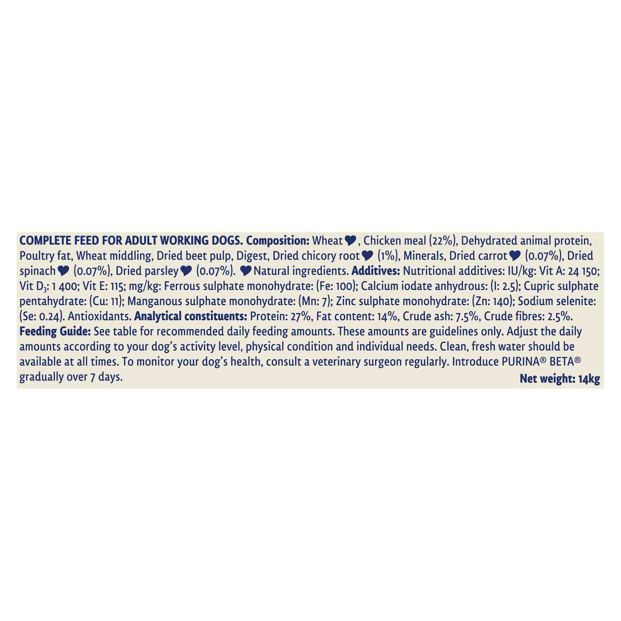Beta Working Dog Adult Dry Dog Food - Chicken - Image 4