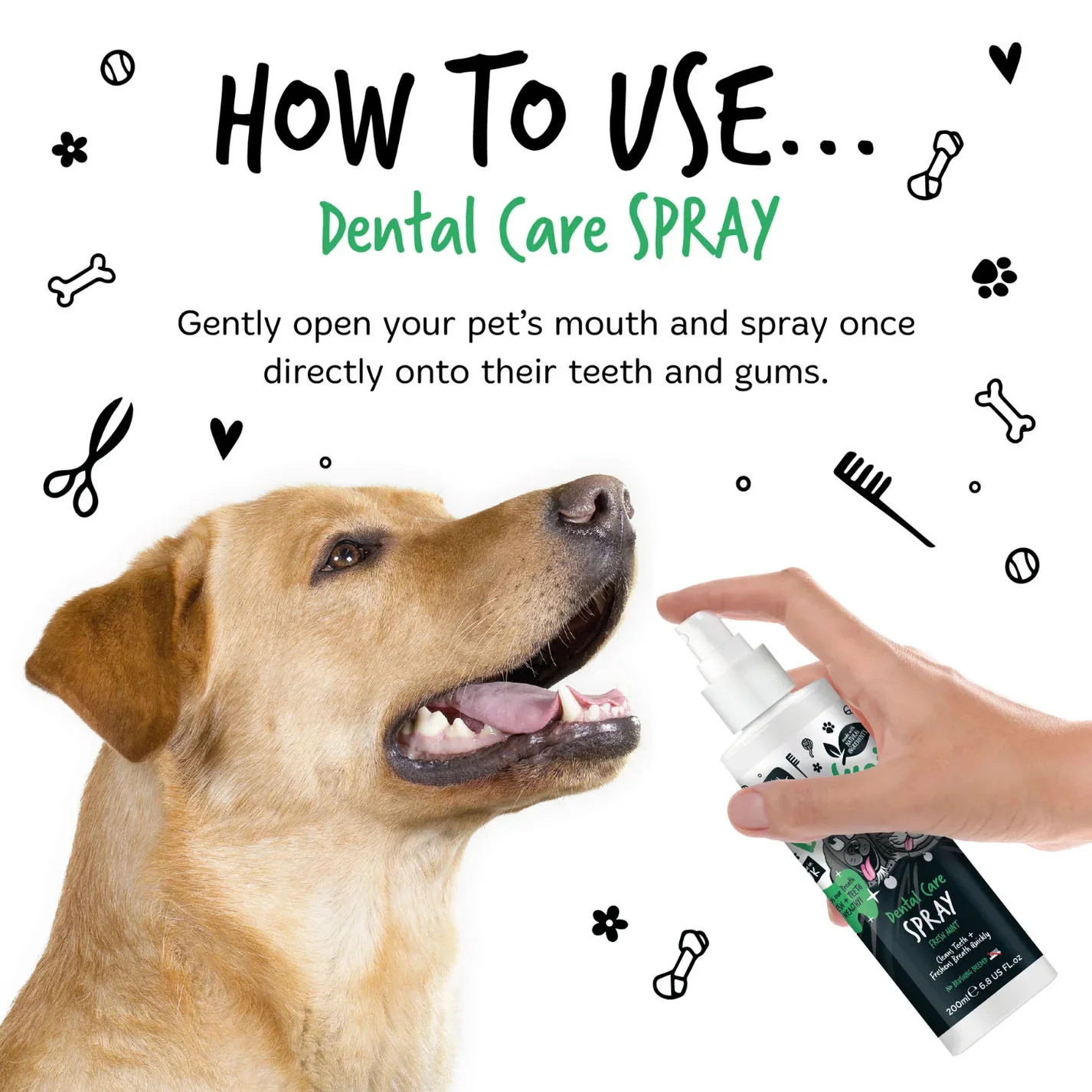 Bugalugs Dental Care Spray Fresh Mint for Dogs & Cats - 200ml - Image 4