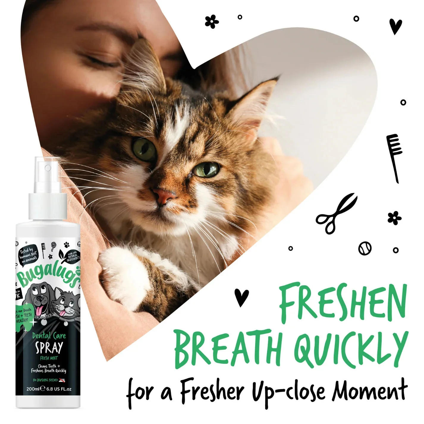 Bugalugs Dental Care Spray Fresh Mint for Dogs & Cats - 200ml - Image 5