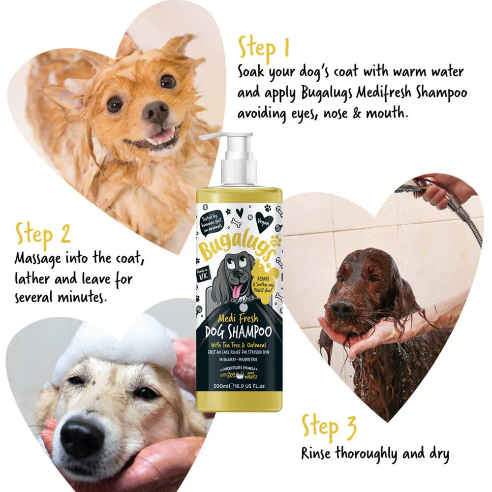 Bugalugs Medi Fresh Tea Tree & Oatmeal Shampoo for Dogs - 250ml - Image 5