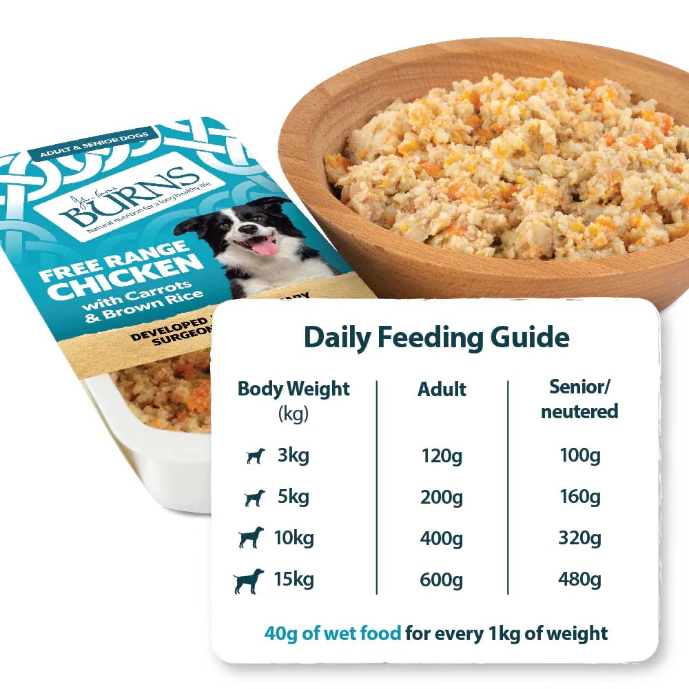 Burns Adult/Senior Wet Dog Food - Chicken & Rice - 12x150g Trays - Image 4