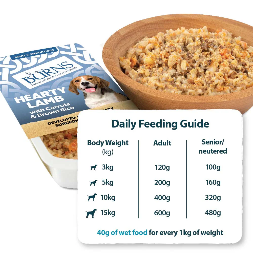 Burns Adult/Senior Wet Dog Food - Lamb & Rice - 12x150g Trays - Image 3