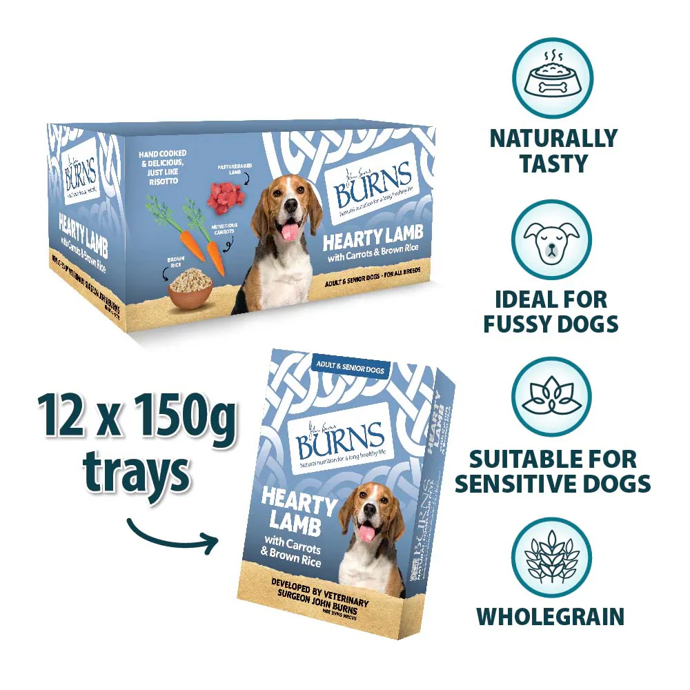 Burns Adult/Senior Wet Dog Food - Lamb & Rice - 12x150g Trays - Image 6