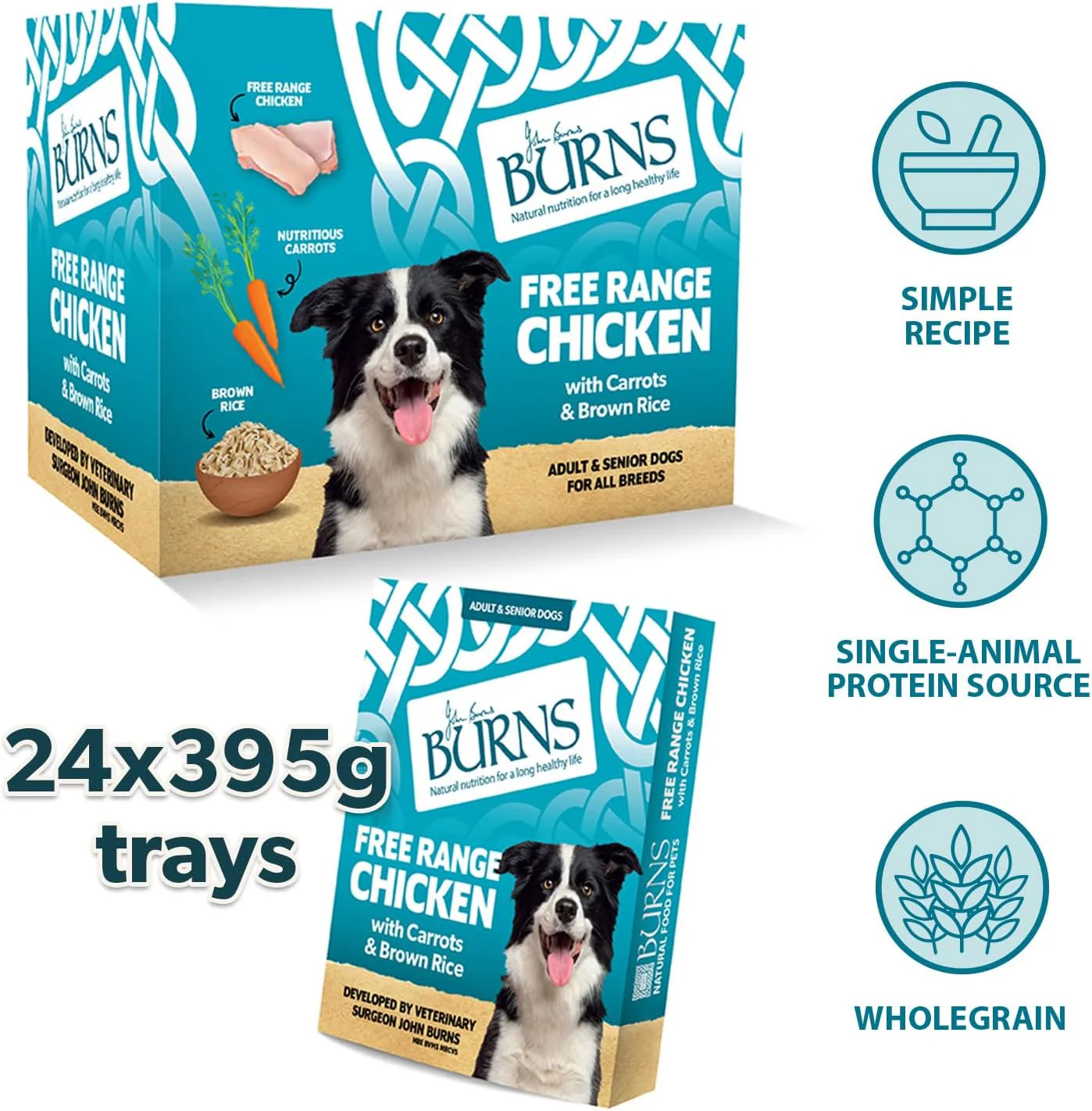 Burns Free Range Chicken Bumper Box Wet Dog Food - 24x395g Trays - Image 4