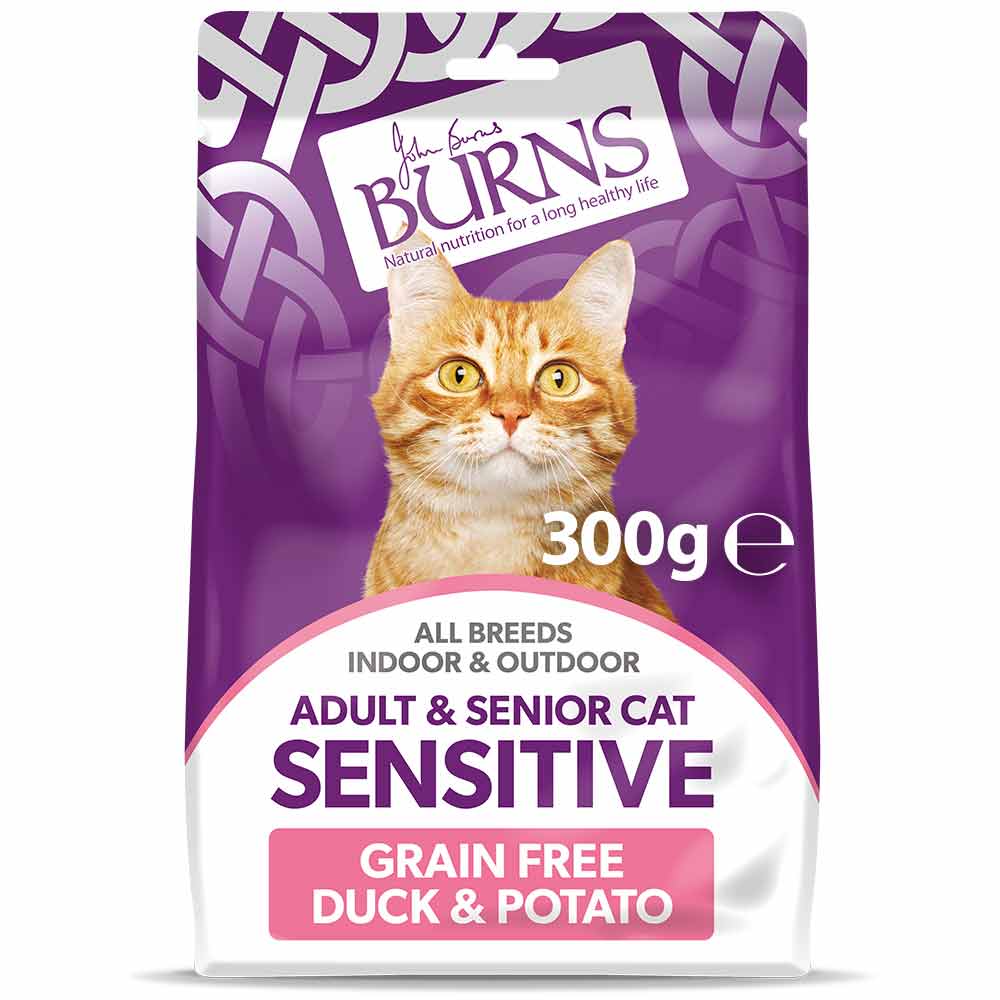 Burns Sensitive Dry Cat Food - Duck & Potato - 300g