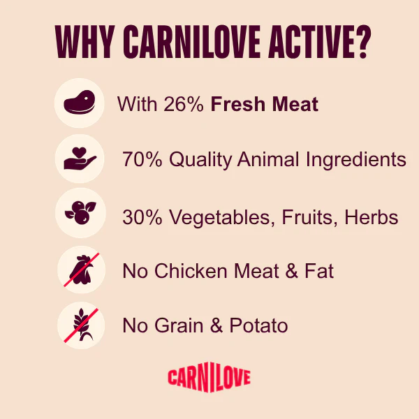 Carnilove Active Adult Dry Dog Food - Venison , Reindeer & Wild Boar - Image 4