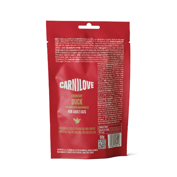 Carnilove Adult Crunchy Cat Treats - Duck with Raspberries - 50g - Image 3