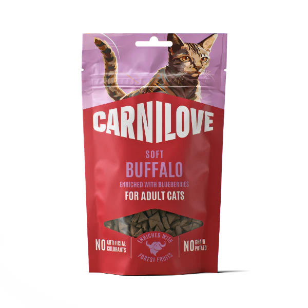 Carnilove Adult Soft Cat Treats - Buffalo with Blueberries