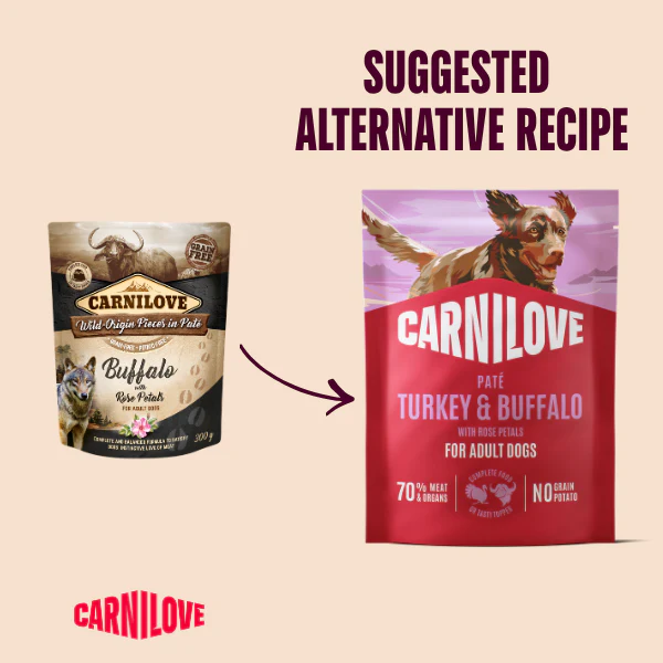Carnilove Adult Wet Dog Food Pouches - Turkey & Buffalo with Rose Petals - 12x300g - Image 2