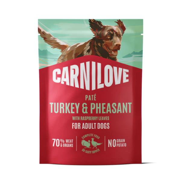 Carnilove Adult Wet Dog Food Pouches - Turkey & Pheasant with Raspberry Leaves - 12x300g Pouches