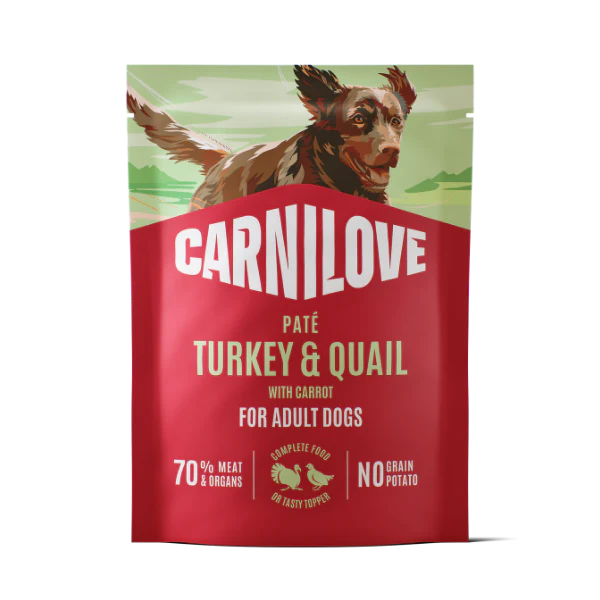 Carnilove Adult Wet Dog Food Pouches - Turkey & Quail with Yellow Carrot - 12x300g