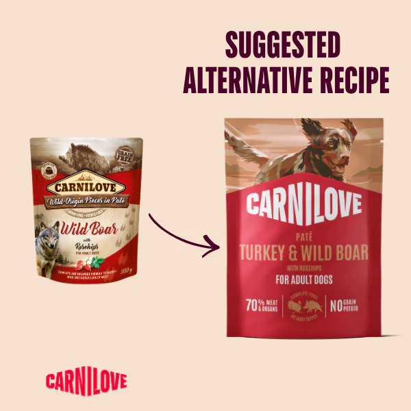 Carnilove Adult Wet Dog Food Pouches - Turkey & Wild Boar with Rosehips - 12x300g - Image 2