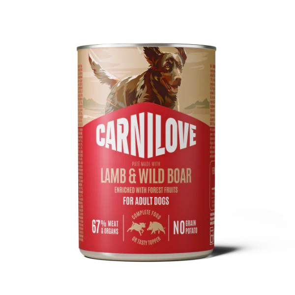 Carnilove Adult Wet Dog Food Tins - Lamb & Wild Boar - 6x400g Cans