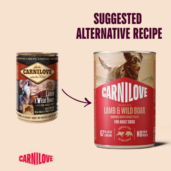 Carnilove Adult Wet Dog Food Tins - Lamb & Wild Boar - 6x400g Cans - Image 2