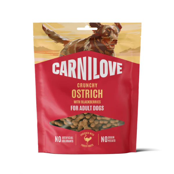 Carnilove Adult Crunchy Dog Treats - Ostrich with Blackberries - 200g