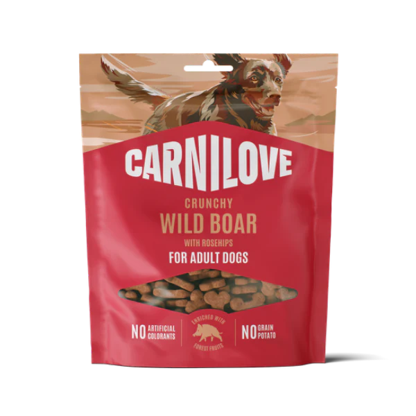 Carnilove Adult Crunchy Dog Treats - Wild Boar with Rosehips - 200g