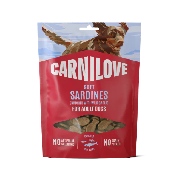 Carnilove Grain Free Semi Moist Soft Dog Treats - Sardines with Wild Garlic - 200g