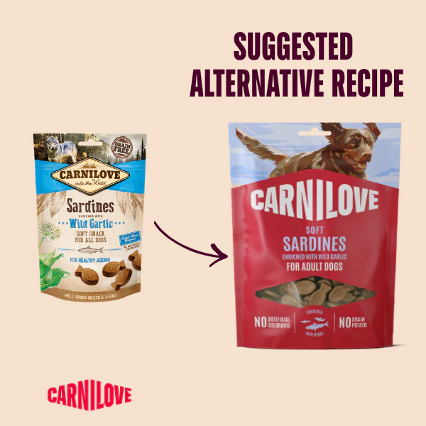 Carnilove Grain Free Semi Moist Soft Dog Treats - Sardines with Wild Garlic - 200g - Image 2
