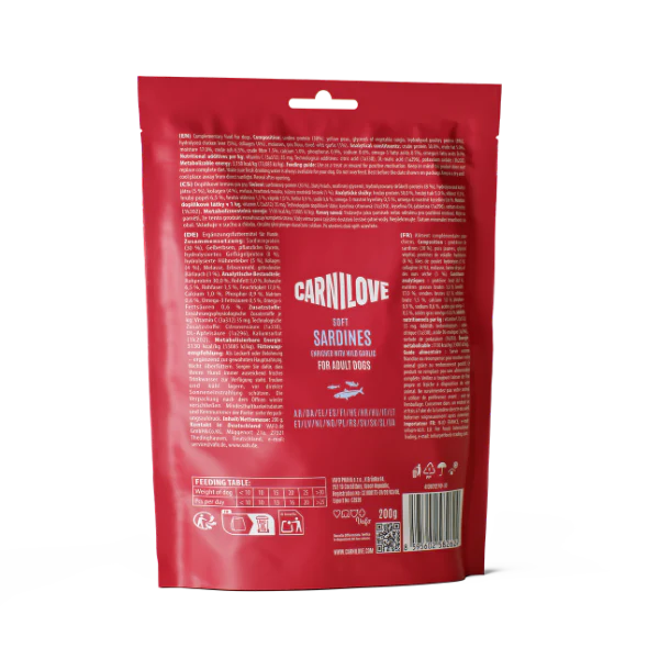 Carnilove Grain Free Semi Moist Soft Dog Treats - Sardines with Wild Garlic - 200g - Image 3