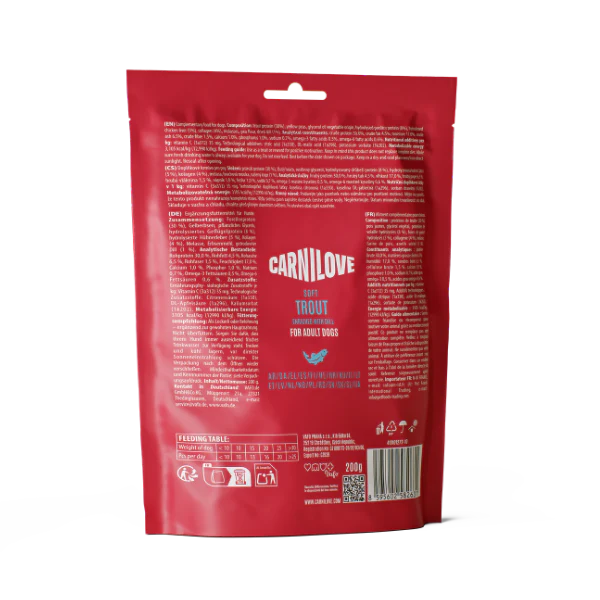 Carnilove Grain Free Semi Moist Soft Dog Treats - Trout with Dill - 200g - Image 3