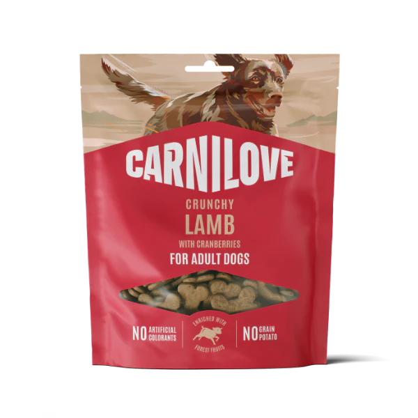 Carnilove Sensitive Grain Free Crunchy Dog Treats  - Lamb with Cranberries - 200g
