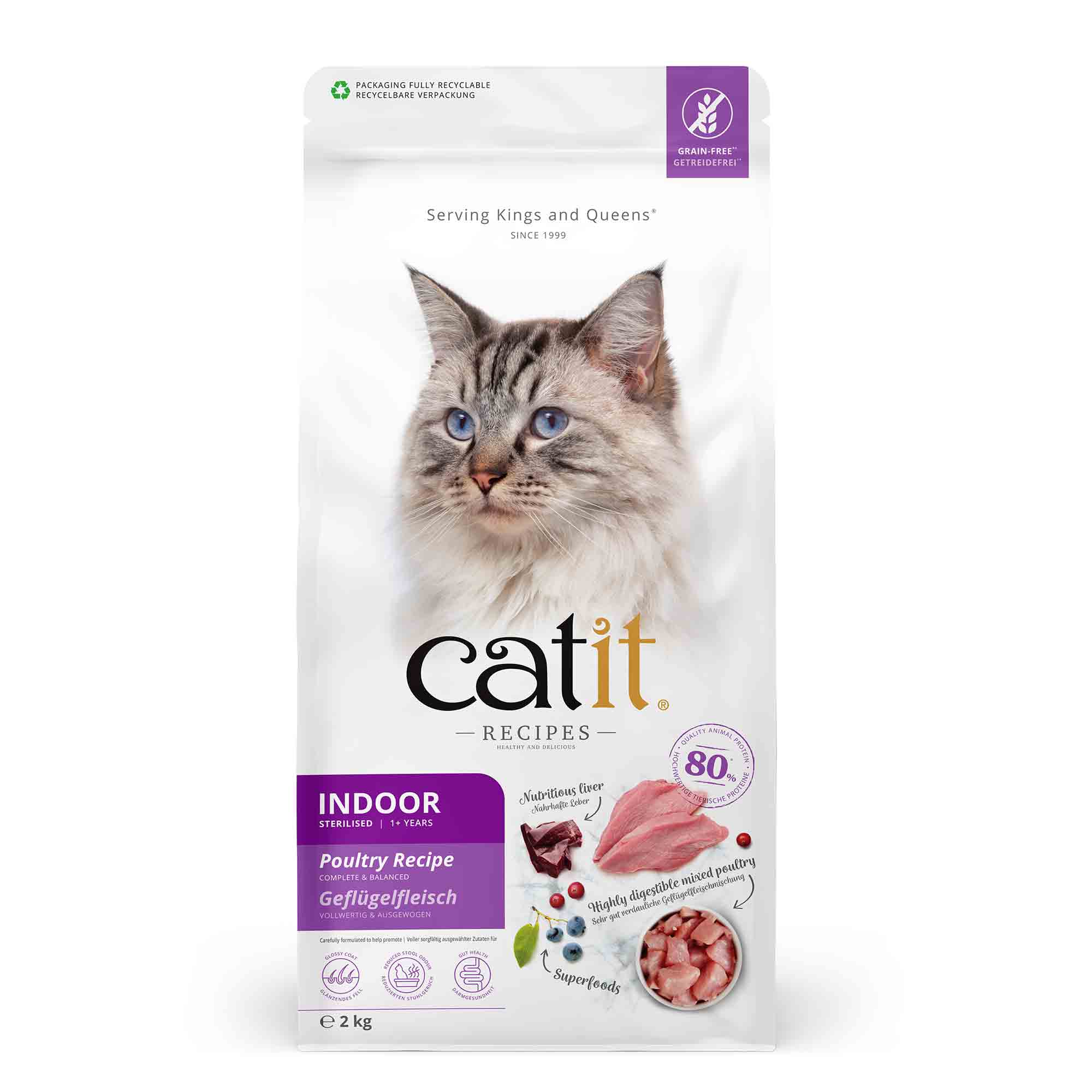 Catit Recipes Indoor Adult Dry Cat Food - Poultry Recipe