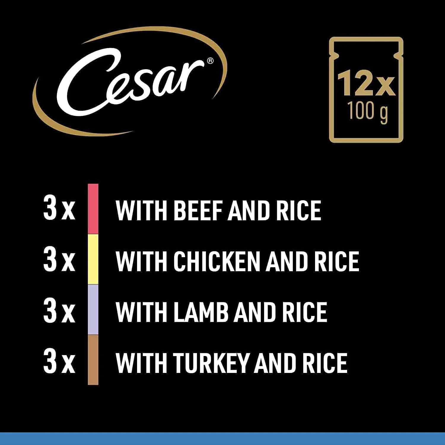 CESAR Deliciously Fresh Mixed Selection Senior 10+ Wet Dog Food in Jelly - 12x100g Pouches - Image 3