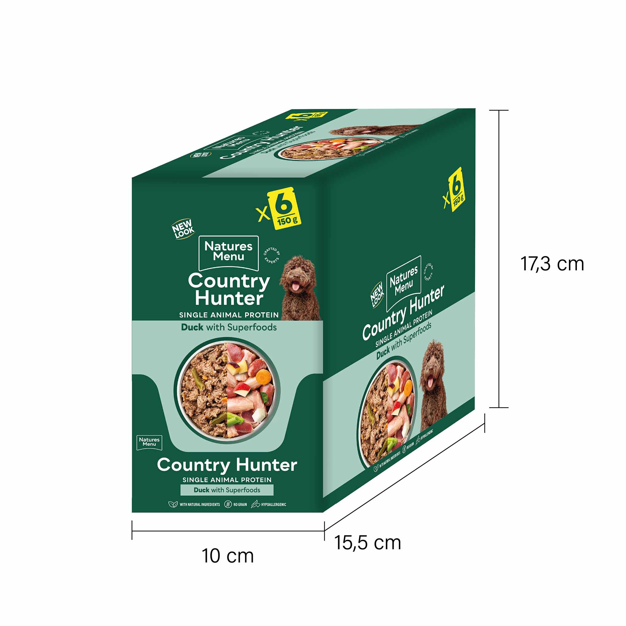 Country Hunter Adult Wet Dog Food - Duck - 6x150g Pouches - Image 4