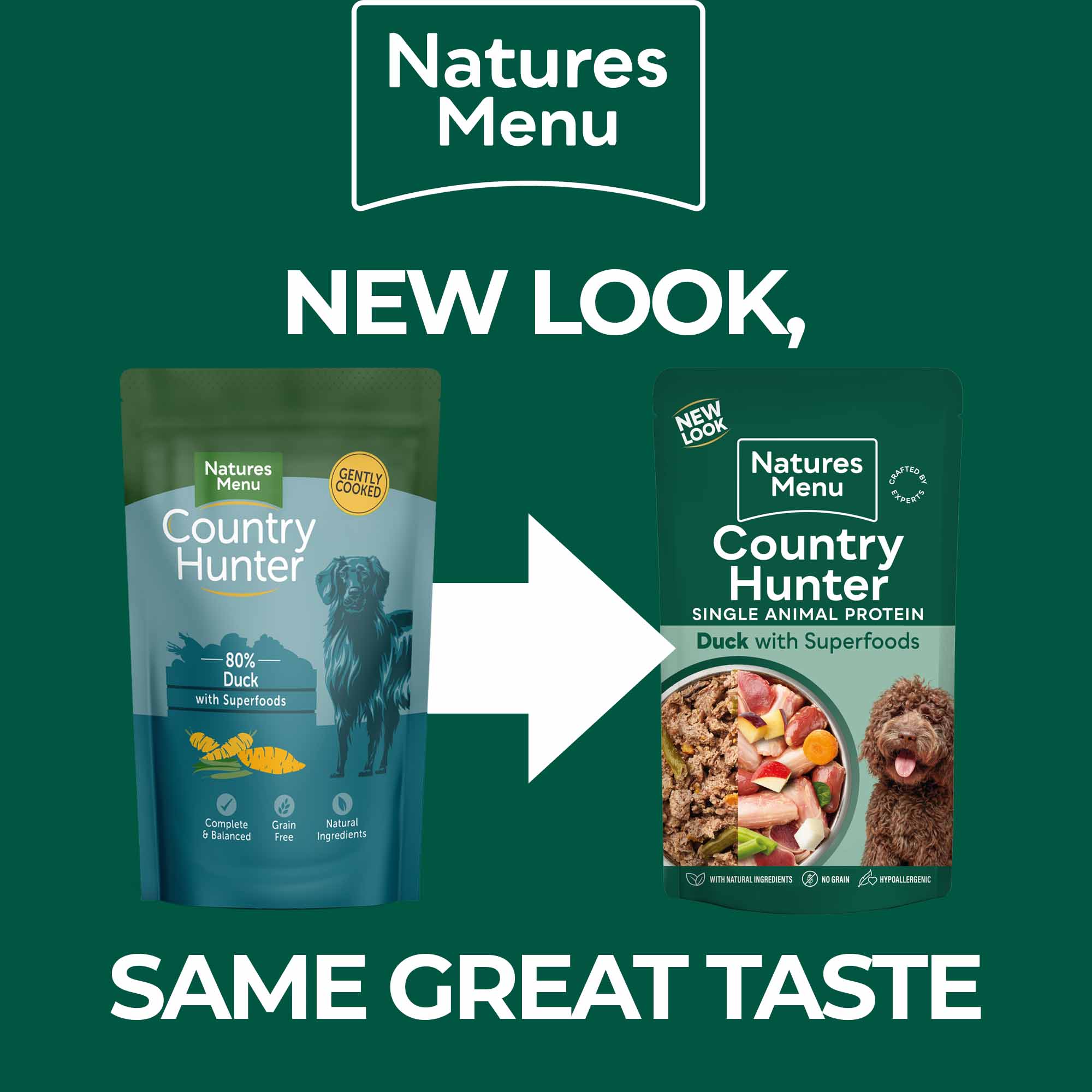 Country Hunter Adult Wet Dog Food - Duck - 6x150g Pouches - Image 5