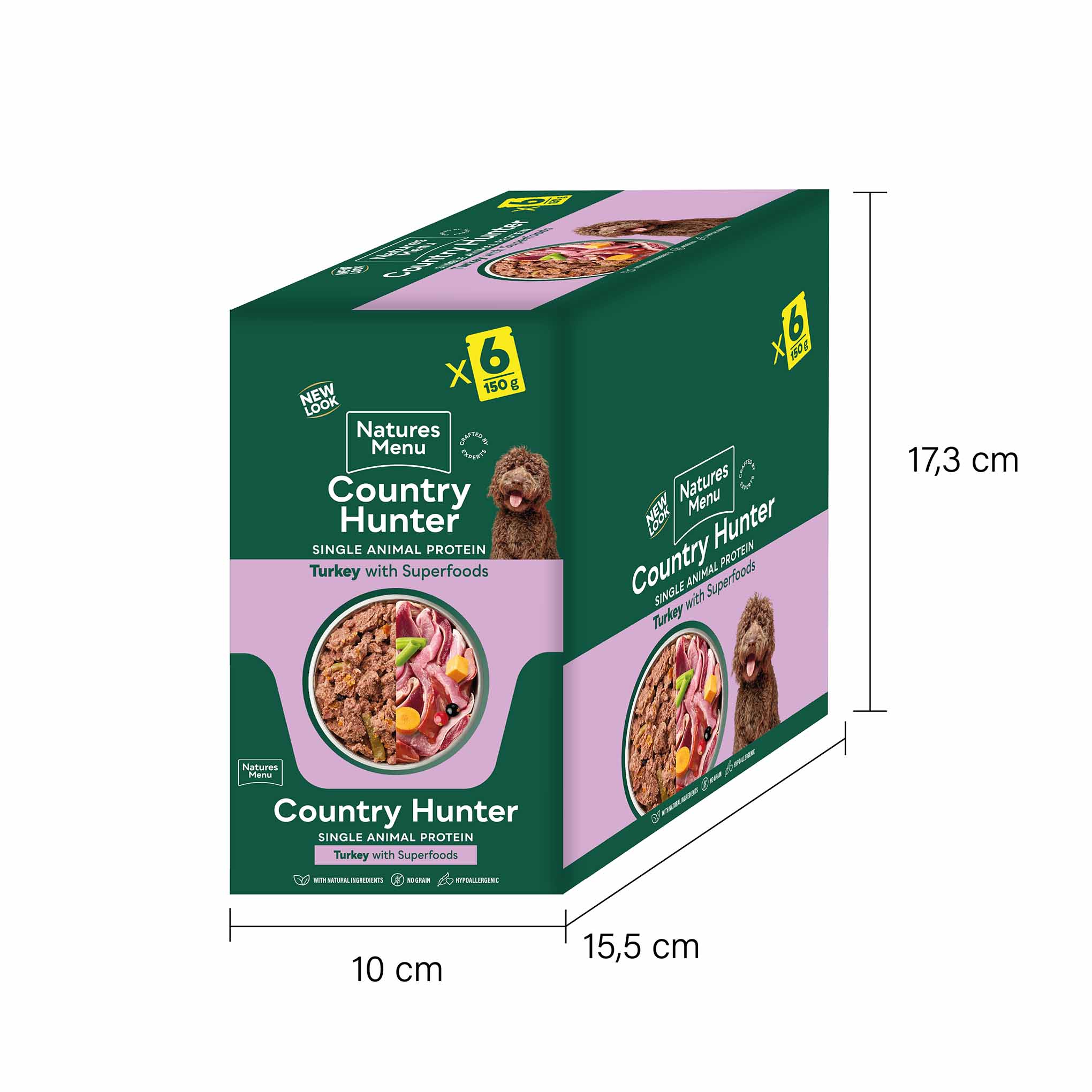 Country Hunter Adult Wet Dog Food - Farm Reared Turkey - 6x150g Pouches - Image 4