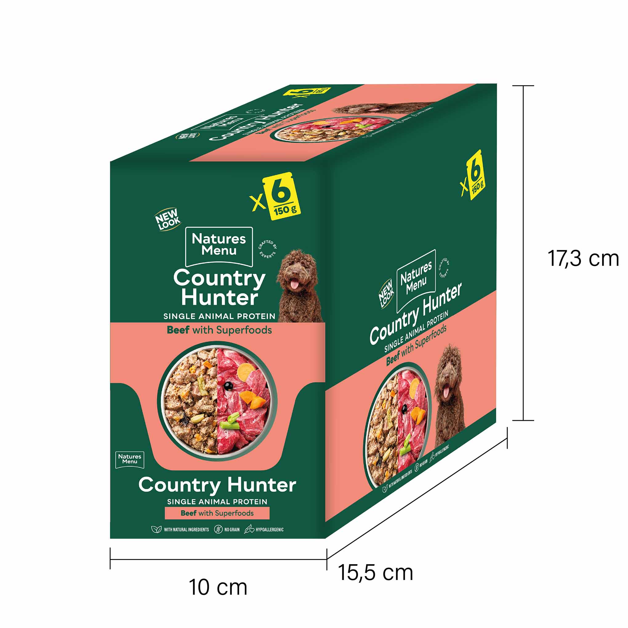 Country Hunter Adult Wet Dog Food - Grass-Fed Beef - 6x150g Pouches - Image 4
