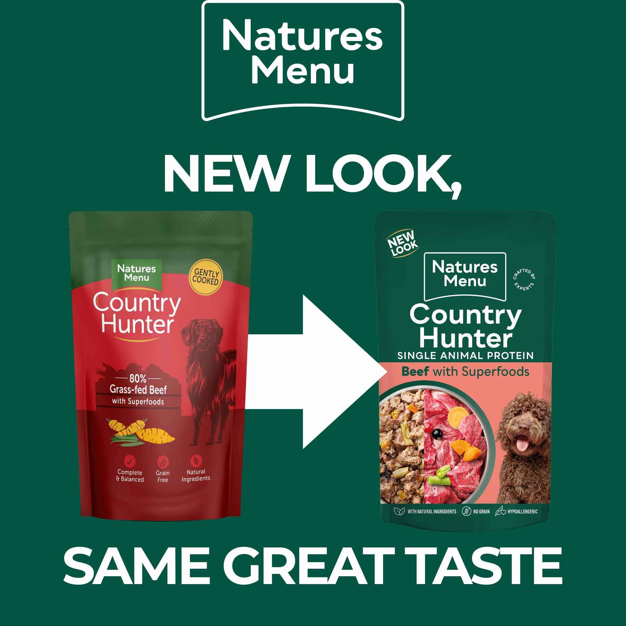 Country Hunter Adult Wet Dog Food - Grass-Fed Beef - 6x150g Pouches - Image 5