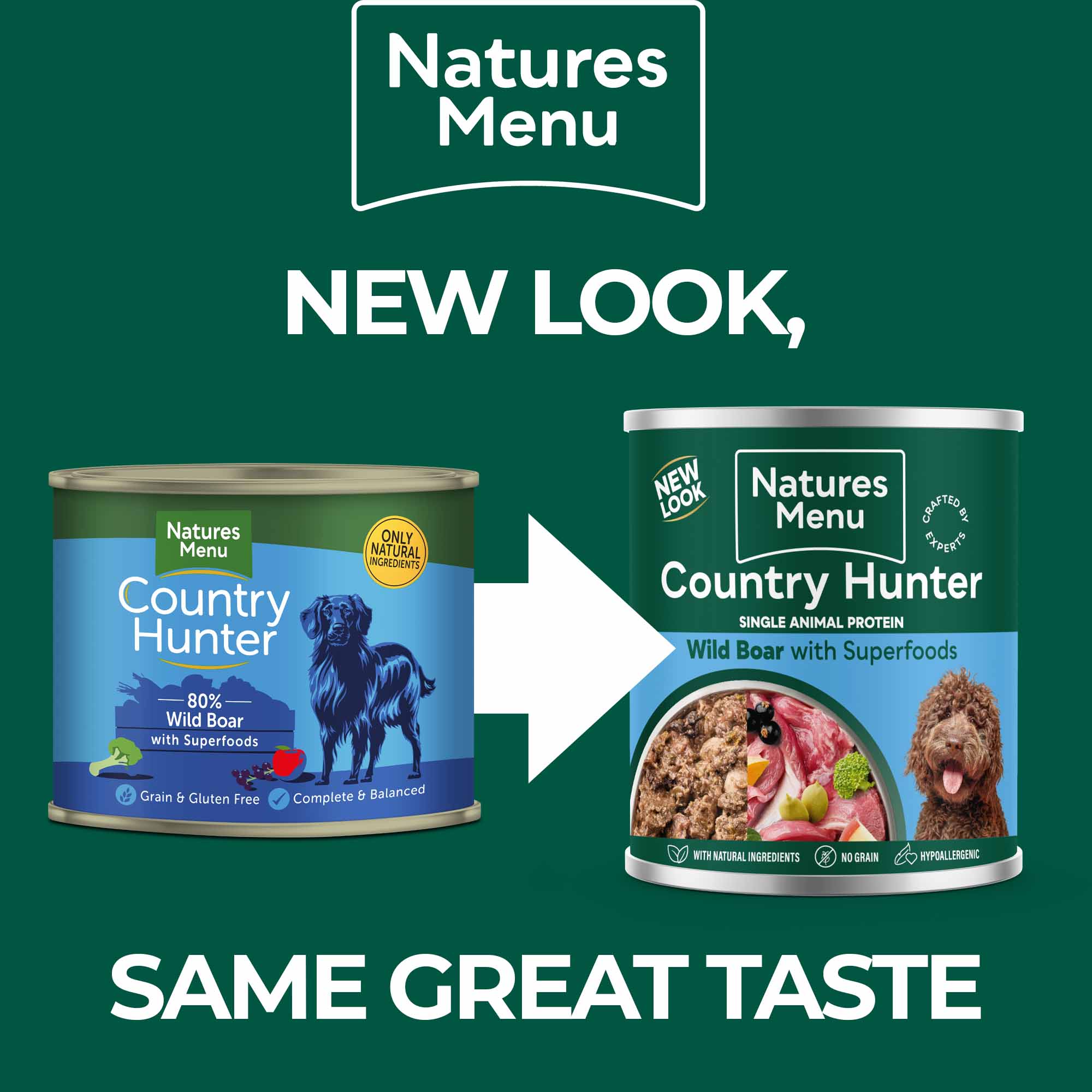 Country Hunter Adult Wet Dog Food - Wild Boar - 6x600g Cans - Image 3