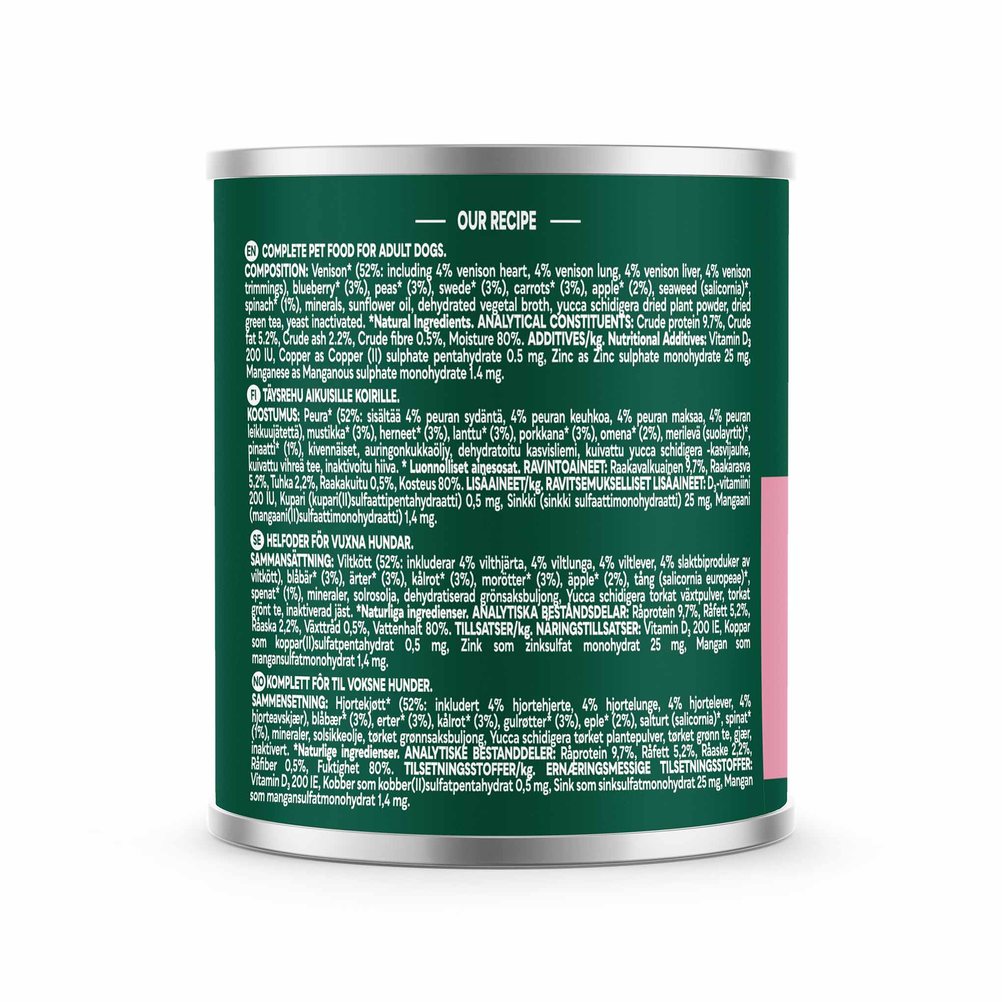 Country Hunter Adult Wet Dog Food - Wild Venison - 6x600g Cans - Image 2