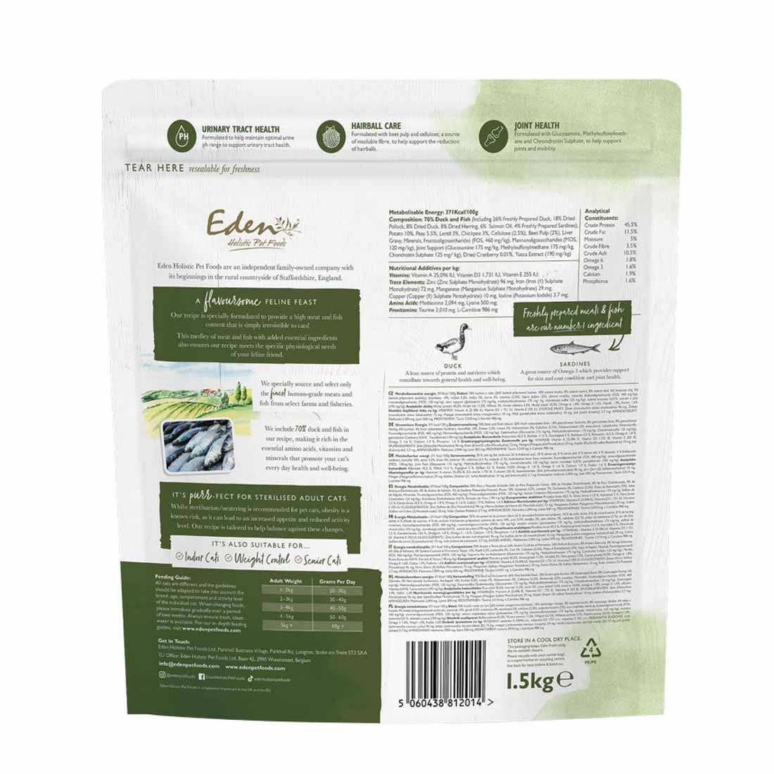 Eden Feline Feast Duck & Sardine Dry Cat Food - Image 2
