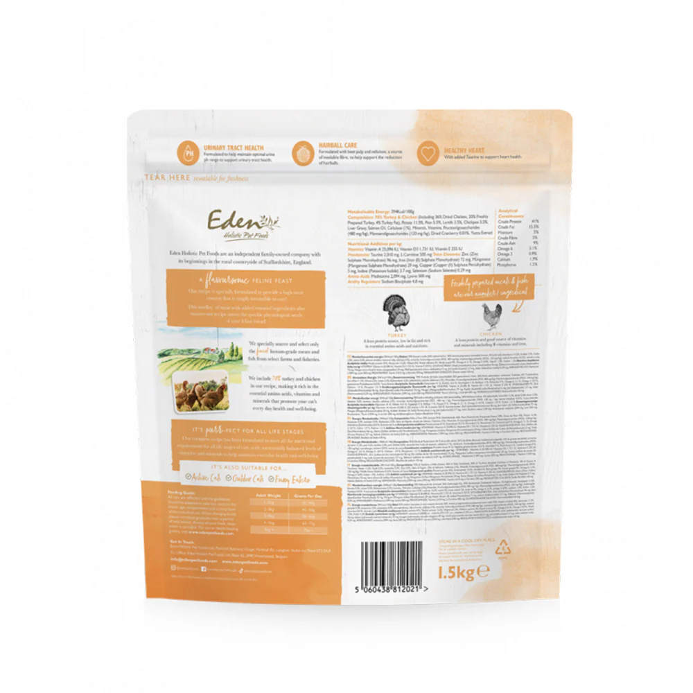 Eden Feline Feast Turkey & Chicken Dry Cat Food - Image 2