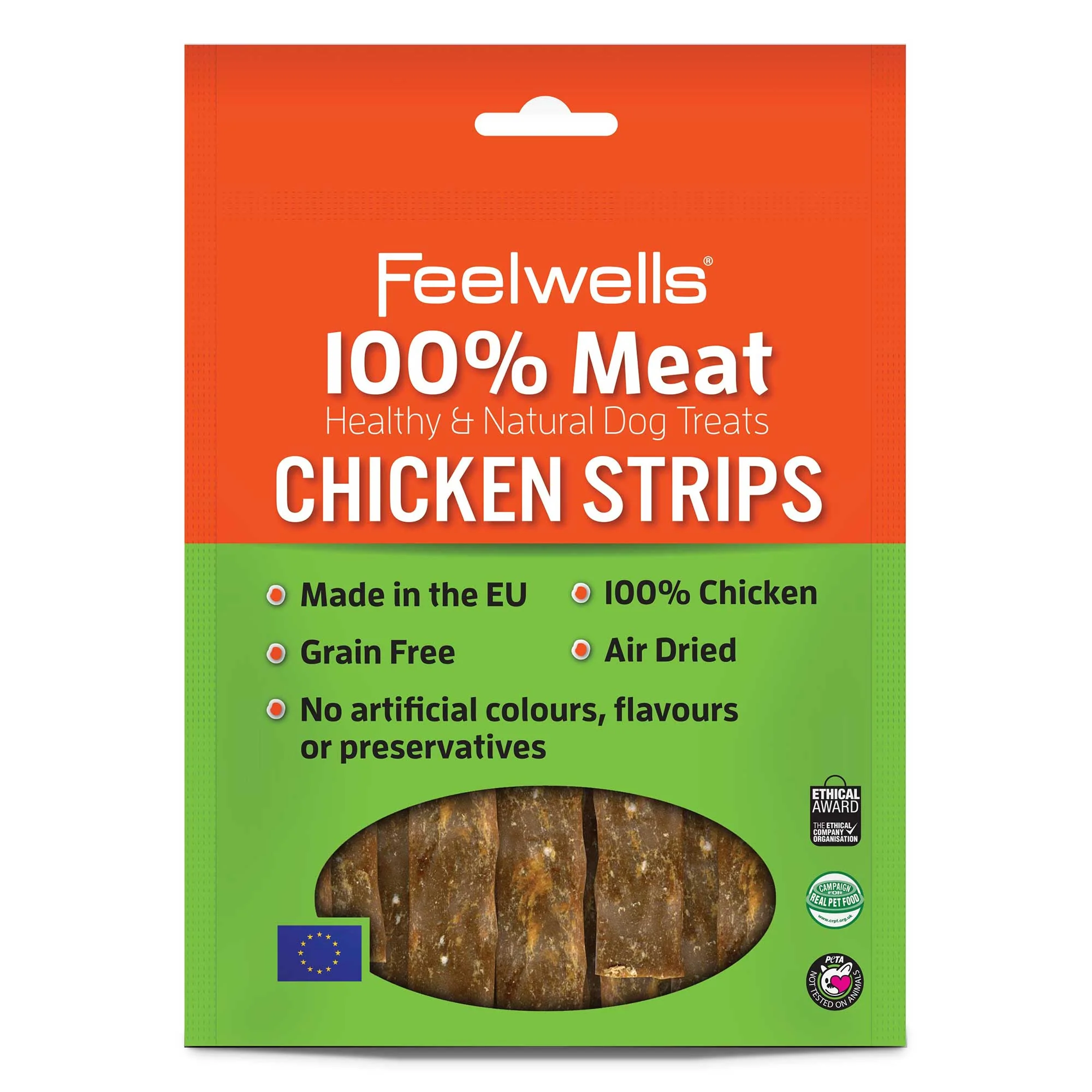 Feelwells 100% Meat Dog Treats - Chicken Strips - 100g